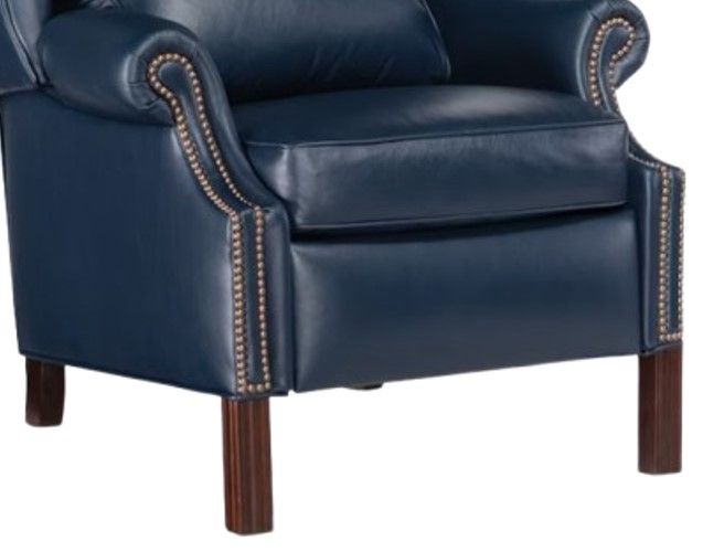 Bradington-Young Chippendale Navy Manual Recliner-2