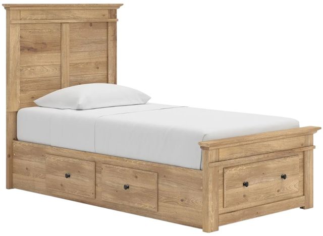 Signature Design by Ashley® Fenderport Tan Youth Twin Panel Bed with 3 Storage-0