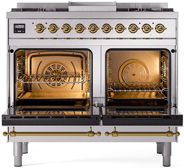 Ilve® Nostalgie II Series 40" Stainless Steel Pro Style Dual Fuel Range-1