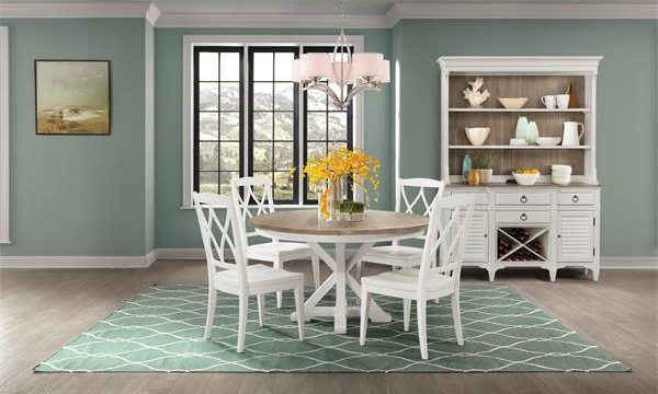Riverside Furniture Myra Natural Round Dining Table with Paperwhite Base-1