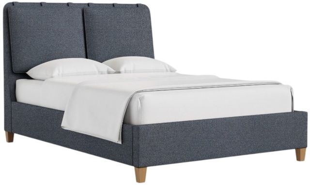 Artisan & Post by Vaughan-Bassett Pure Maple Navy Tweed/Syrup King Upholstered Panel Bed -0
