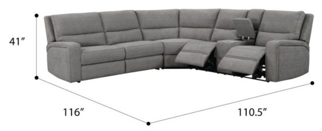 Emerald Home Medford 3-Piece Charcoal Ash Power Reclining Sectional-2