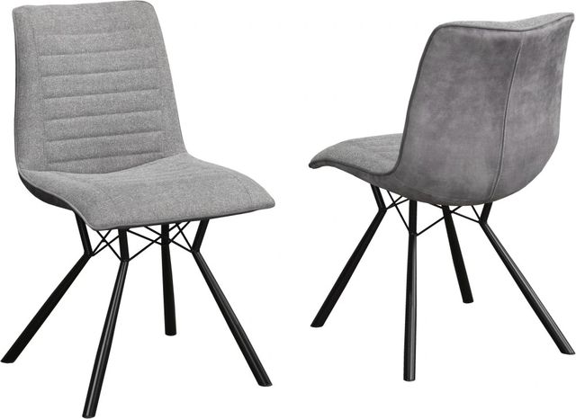 Brassex Inc. Mila 2-Piece Two-Tone Grey Dining Chair Set-2