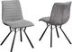 Brassex Inc. Mila 2-Piece Two-Tone Grey Dining Chair Set-2