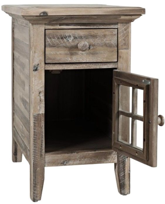 Jofran Inc. Rustic Shores Gray Wash Power Chairside Table-3