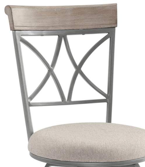 Powell® Hamilton Birch Silver/Pewter Gray Swivel Counter Stool-1