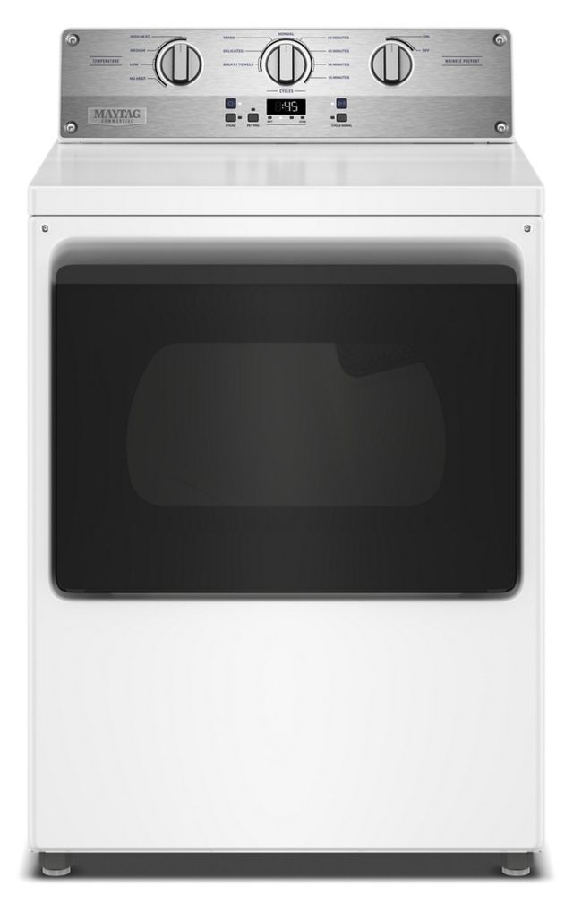 Maytag® Commercial 7.5 Cu. Ft. White Commercial-Grade Vented Electric Dryer-0