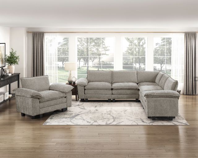 Homelegance® Dublin 5-Piece Dark Pewter Modular Sectional-1