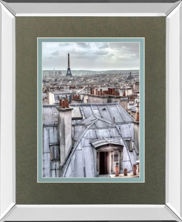 Classy Art Paris Rooftops by Assaf Frank Mirror Framed Wall Art-0
