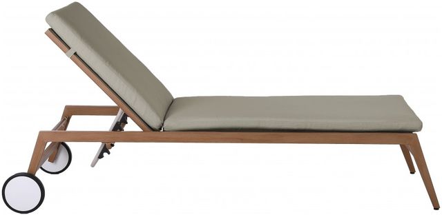 Meridian Furniture Maui Gray/Brown Aluminum Outdoor Patio Adjustable Lounge Chair-2
