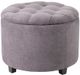 Olliix by Madison Park Grey Sasha Round Ottoman with Shoe Holder Insert-0