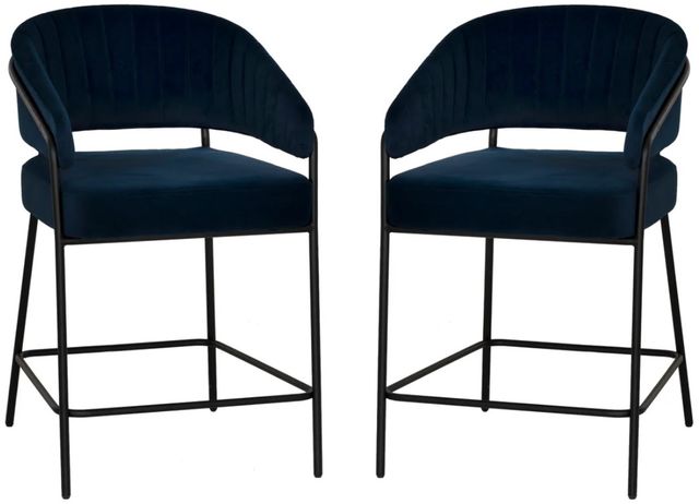 Linon Portland 2-Piece Navy Counter Stool-0
