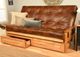 Kodiak Furniture Monterey Oregon Trail Saddle/Butternut Queen Storage Futon with Mattress-4
