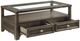 Homelegance® Auburn Glass Top Cocktail Table with Brown Cherry Base -3