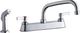 Elkay Chrome 8" Centerset Exposed Deck Faucet with 8" Arc Tube Spout and 2" Lever Handles Plus Side Spray-0