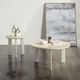 ACME Furniture Ingram Beige End Table with Light Gray Base-2