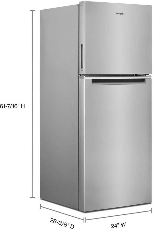 Whirlpool® 24" 11.6 Cu. Ft. Fingerprint-Resistant Stainless Counter Depth Top Freezer Refrigerator-10