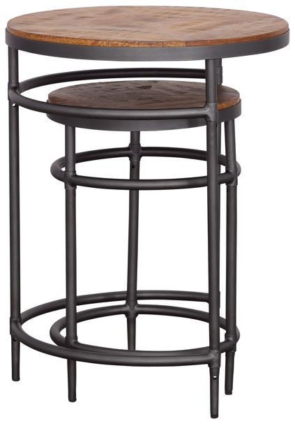 Coast2Coast Home™ Trooper 2-Piece Natural Nesting Table with Black Base Set-4