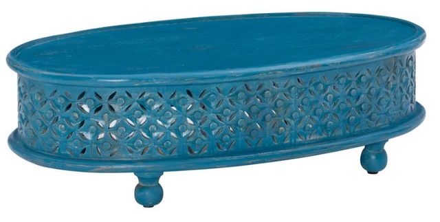 Powell® Inora Imani Blue Oval Coffee Table-0