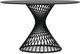 Korson Furniture Tango Gray Glass Top Dining Table with Black Metal Base -0