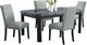 Elements International Francesca 5-Piece Black/Blue/Gray Leather Dining Set-0