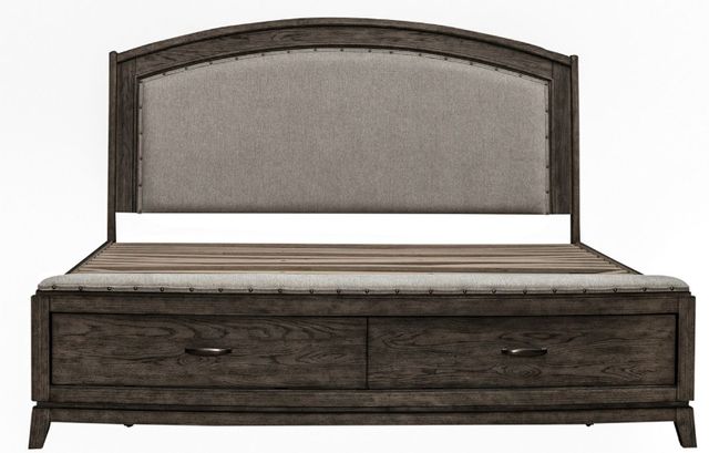 Liberty Furniture Avalon 4-Piece Coffee Bean King Upholstered Bedroom Set -2