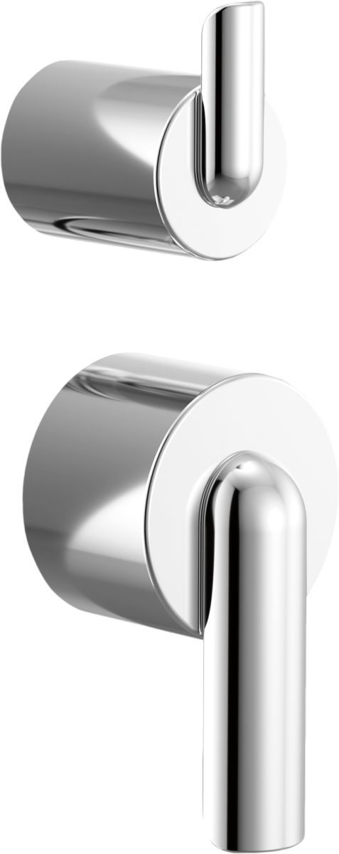 Brizo Roccesco™ Polished Chrome 2-Piece Pressure Balance Valve with Integrated Diverter Trim Bent Lever Handle Kit-0