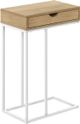 Monarch Specialties Inc. Natural 25"H Drawer C Table with White Metal Base -0