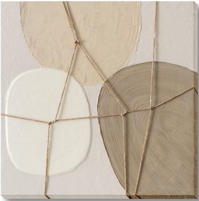 Classy Living Organic Tactile Taupe Geo Modern Wall Art-0