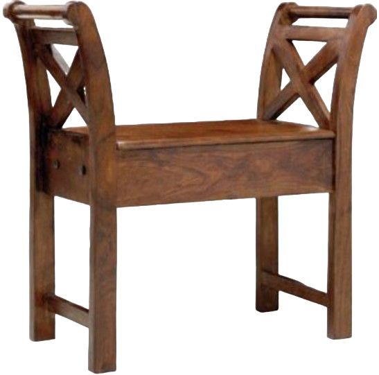 Jaipur Furniture Cube Range Brown Single Seater Bench with Box-0