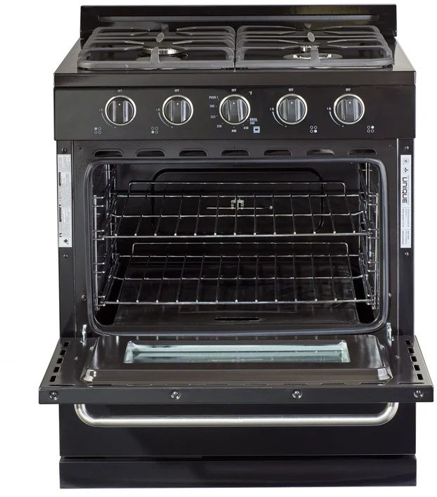 Unique Appliances Classic 30" Black Off-Grid Freestanding Propane Range-1
