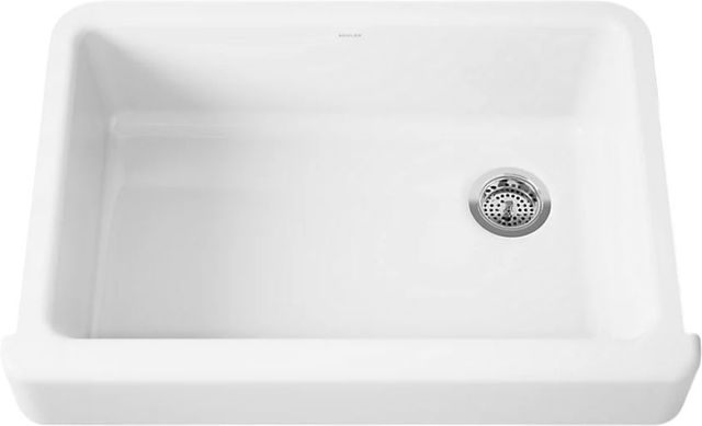 KOHLER® Whitehaven® White 33" Undermount Single-Bowl Farmhouse Kitchen Sink with Short Apron-0