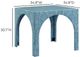 TOV Furniture Tomlin 3-Piece Teal Game Table and Two Ottomans Set-2