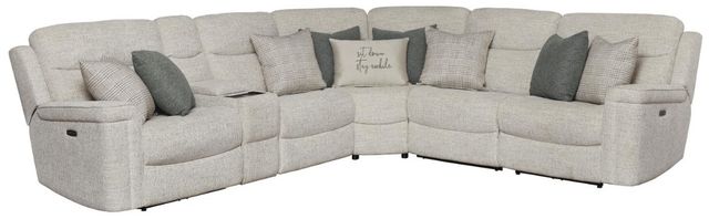 Corinthian Furniture Garland 6-Piece Alabaster Modular Power Reclining Sectional-0