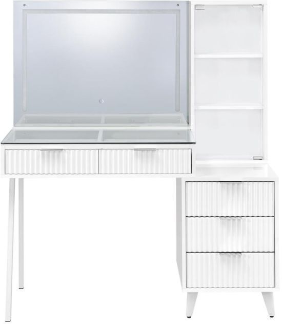 Coaster® Souza White High Gloss Vanity Table With LED Mirror-3