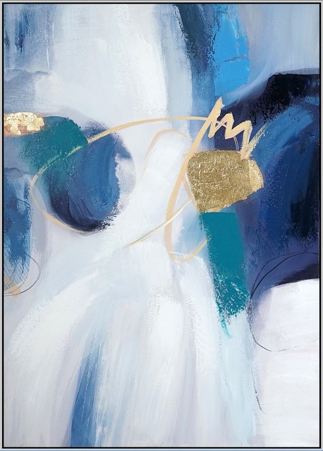 Classy Living Blue Velvet Radiance Abstract Wall Art-0