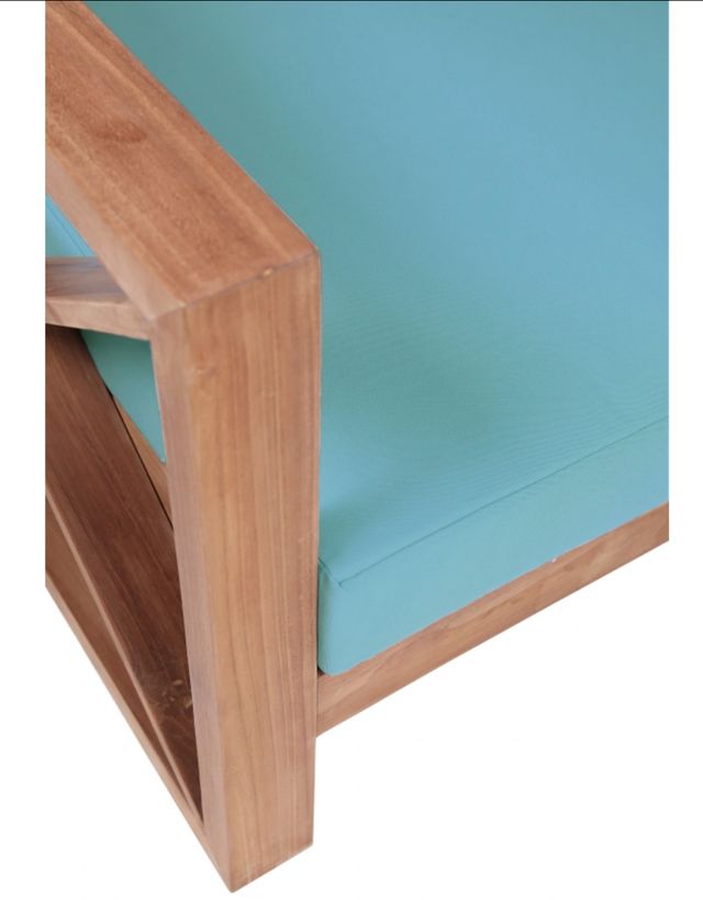 Meridian Furniture Anguilla Sea Blue Fabric Outdoor Accent Loveseat-4