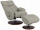 ACME Furniture Kandoro Gray Leather Manual Swivel Recliner and Ottoman-1