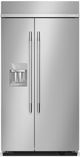 KitchenAid® 42" 25.1 Cu. Ft. PrintShield™ Stainless Steel Built-In Side-by-Side Refrigerator features Exterior Water and Ice Dispenser with Measured Fill-0