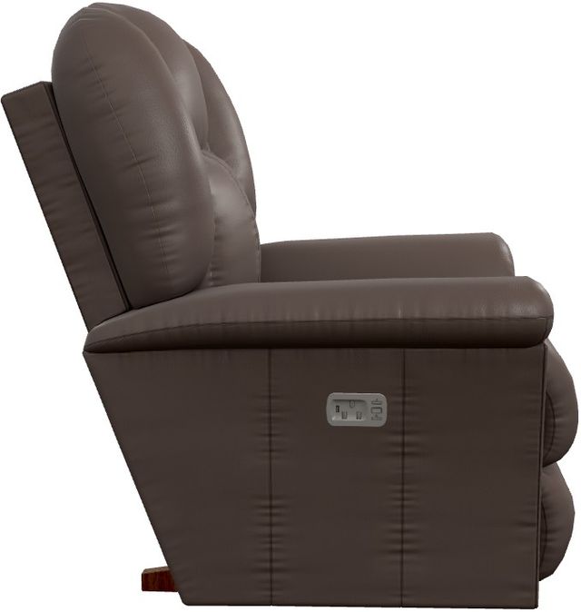 La-Z-Boy® Jasper Dark Brown Leather Power Rocking Recliner with Headrest-2