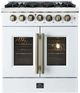 FORNO® Galiano Alta Qualita 30" White Pro Style Dual Fuel Range -0