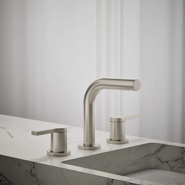 KOHLER® Elate® Vibrant Brushed Nickel Widespread Bathroom Sink Faucet-3