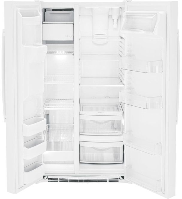 GE® 36" 25.3 Cu. Ft. White Side-by-Side Refrigerator-1