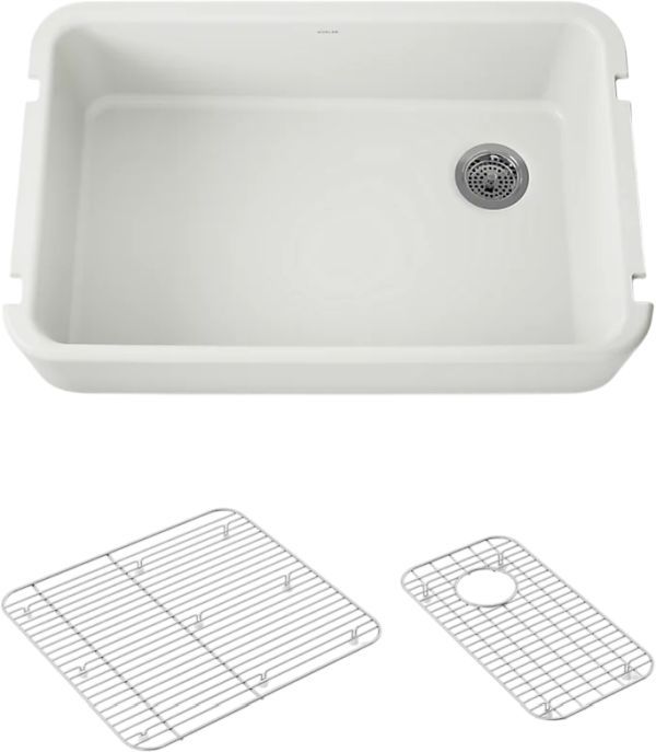 KOHLER® Ironridge® Dune 34" Undermount Single-Bowl Farmhouse Kitchen Sink-0