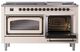 Ilve® Nostalgie II Noblesse 60'' Antique White Pro Style Dual Fuel Range with Burnished Trim-4