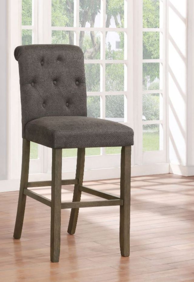 Coaster® Balboa 2-Piece Grey/Rustic Brown Tufted Back Counter Stools-2