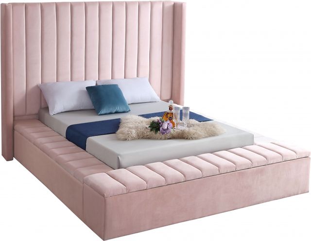 Meridian Furniture Kiki Pink King Bed-0