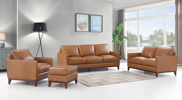 Leather Italia™ Newport Camel Leather Loveseat-3