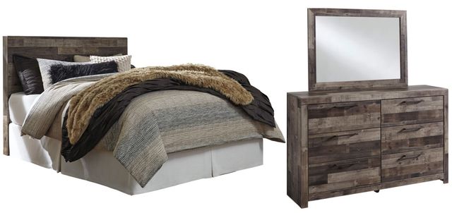 Benchcraft® Derekson 3-Piece Multi Gray King Panel Headboard Bed Set-0