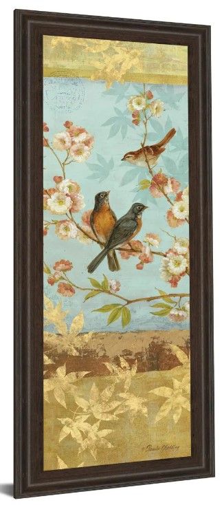 Classy Art Robins And Blooms Panel By Pamela Gladding Wall Art-0